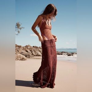 NWOT FREE PEOPLE Juanita Fauxchet Maxi Skirt Size M L XL